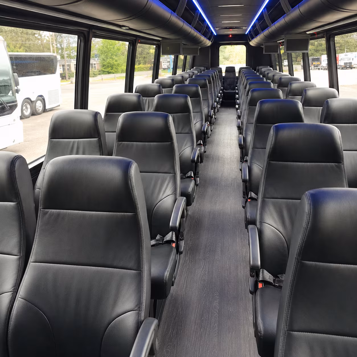 charter buses for riverside wedding parties on the big day